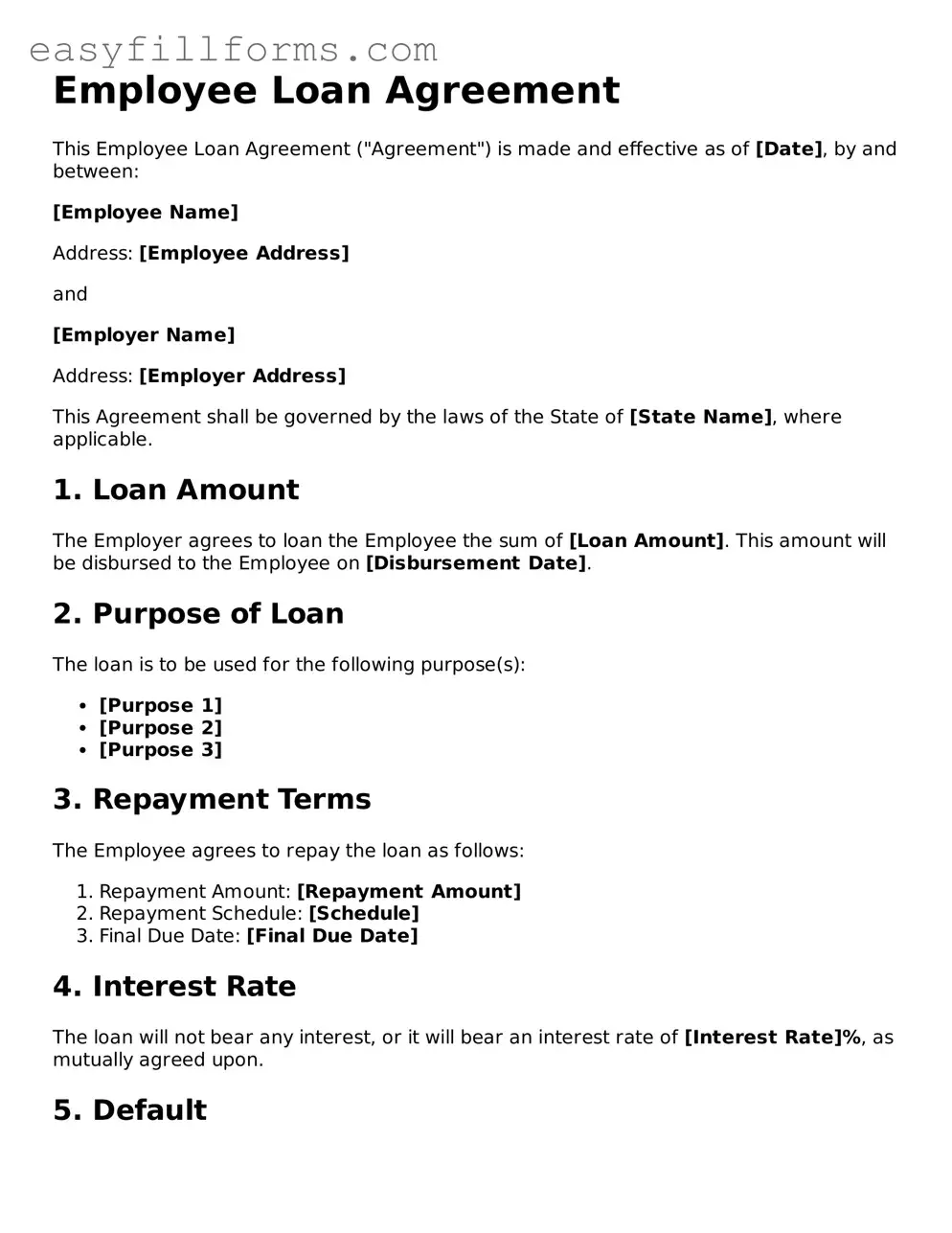 Attorney-Verified Employee Loan Agreement Template