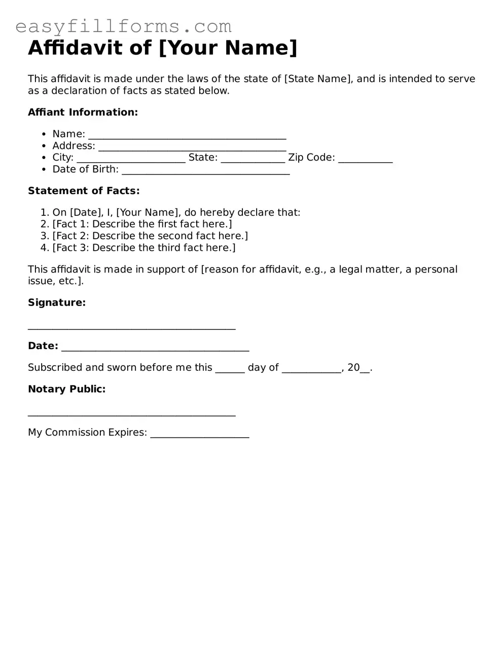 Attorney-Verified Affidavit Template