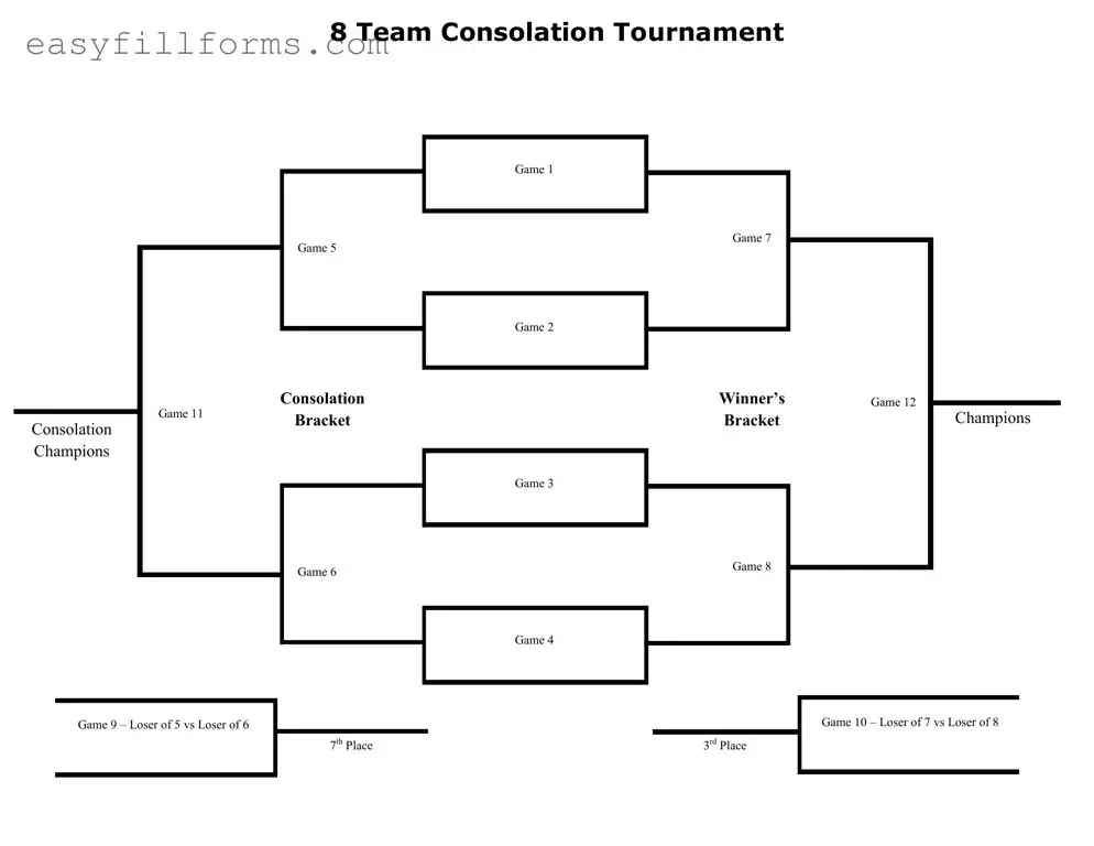 Printable Tournament Consolation Bracket Form
