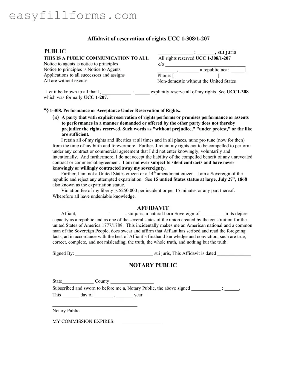 Printable Ucc 1 308 Form